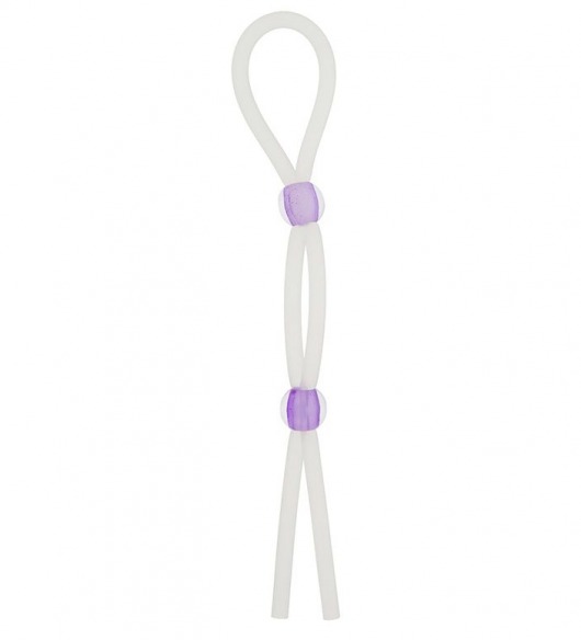 Прозрачное эрекционное кольцо-лассо SILICONE LASSO COCK RING DUAL BEADS - NMC - в Бердске купить с доставкой