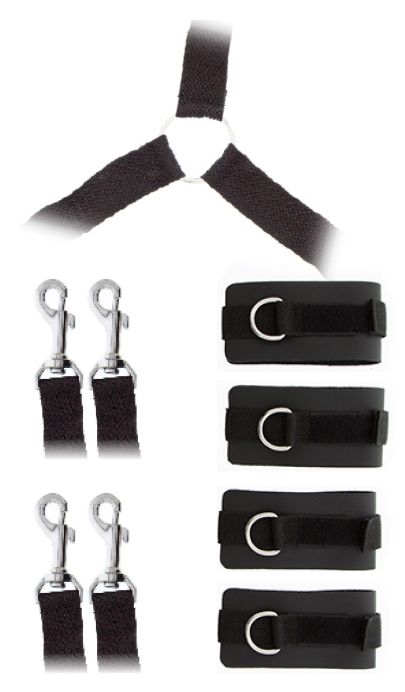 Комплект наручников и поножей LUXURIOUS BED RESTRAINT CUFF SET - Blush Novelties - купить с доставкой в Бердске